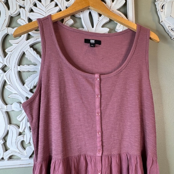Frye Farmhouse Dress Button Down Pink XL Pockets - Picture 2 of 7